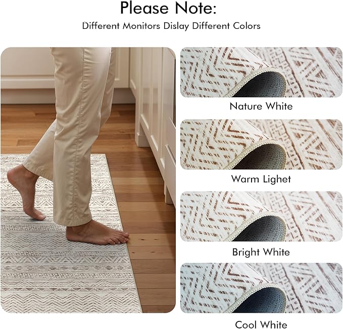 3x18 Washable Kitchen Runner Rug: Modern Moroccan Runners - Image 8