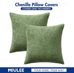 MIULEE Pack of 2 Couch Throw Pillow Covers 18x18 Inch Sage Green Modern Boho - Image 7
