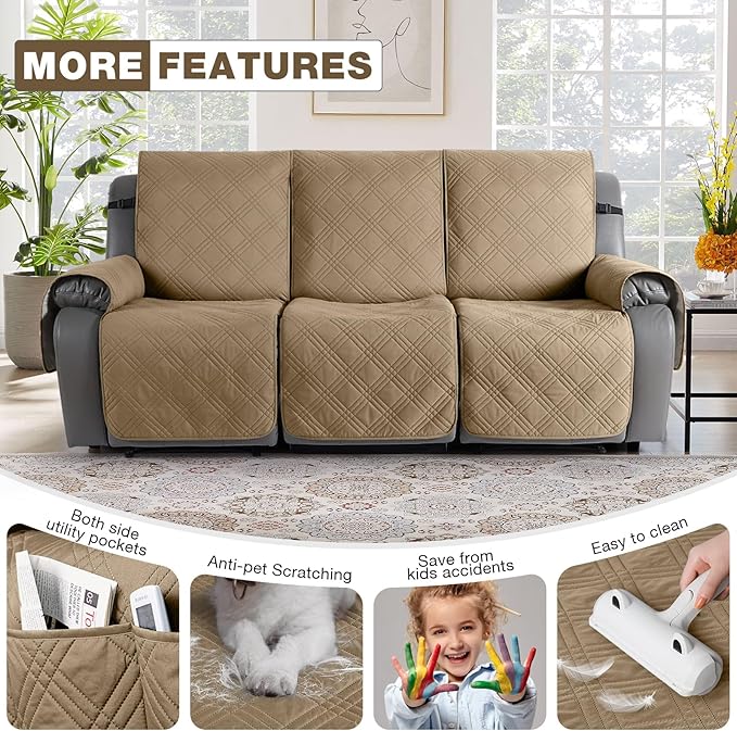 TAOCOCO 100% Waterproof Recliner Sofa Cover, Non Slip Split Couch Covers - Image 6