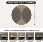 Lahome Enfys Modern Rainbow Round Rug, 6ft Easy Jute Circle Patio Rug Washable - Image 2