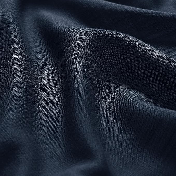 Nanspring Navy Blue Linen Curtains - Image 5