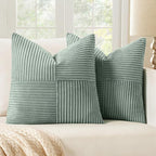 MIULEE Greyish Green Decorative Throw Pillow Covers 20x20 Inch by MIULEE