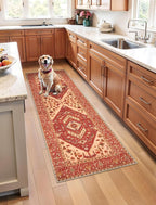 SERISSA Boho Washable Runner Rug, 2x5 Rug Runner Non-Slip Vintage Red Hallway by SERISSAHomeDecorCollection