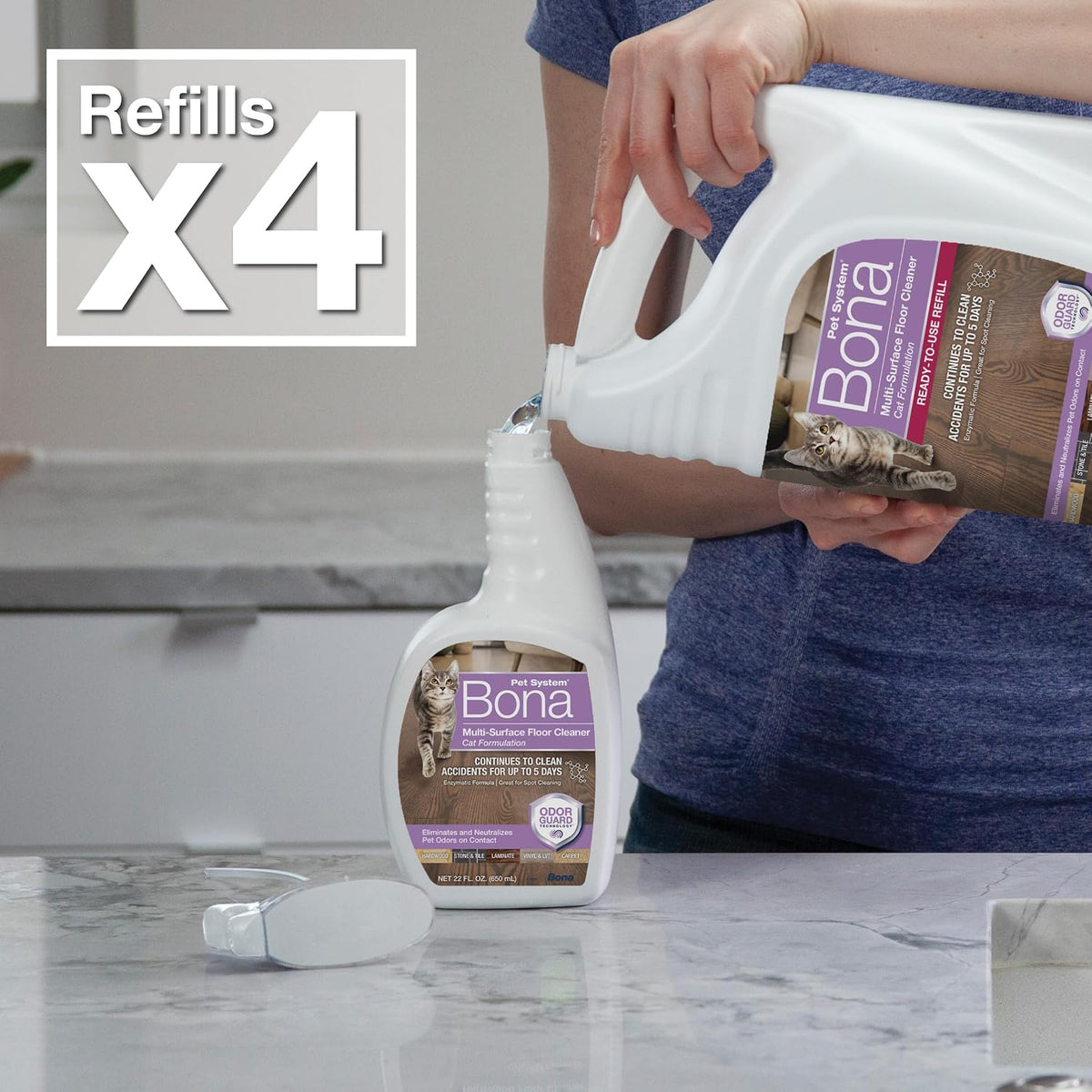 Bona® Pet System Multi-Surface Floor Cleaner Refill, Cat Formulation 128oz