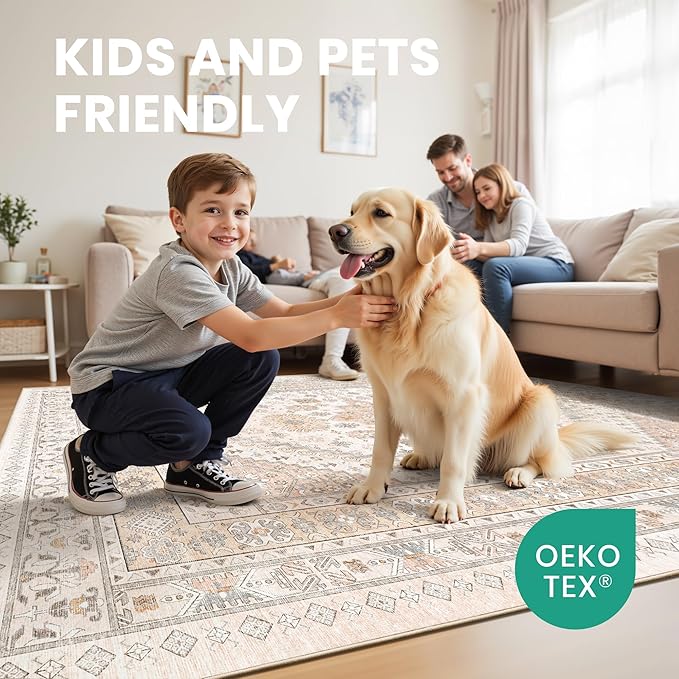 zesthome 9x12 Area Rugs for Living Room, Non-Slip Backing Washable Rugs - Image 7