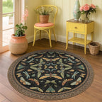 Black Boho 4ft Round Small Rugs - Image 3