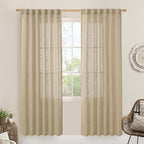 LAMIT Light Filtering Linen Curtains 78 inch by LAMIT