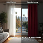Deconovo Blackout Curtains, Thermal Insulated, W52 x L108 2 Panels, Back Tab - Image 3