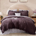BLOOMHAVEN Queen Comforter Set-7 Pieces Ruffle Bedding with Floral Sheet