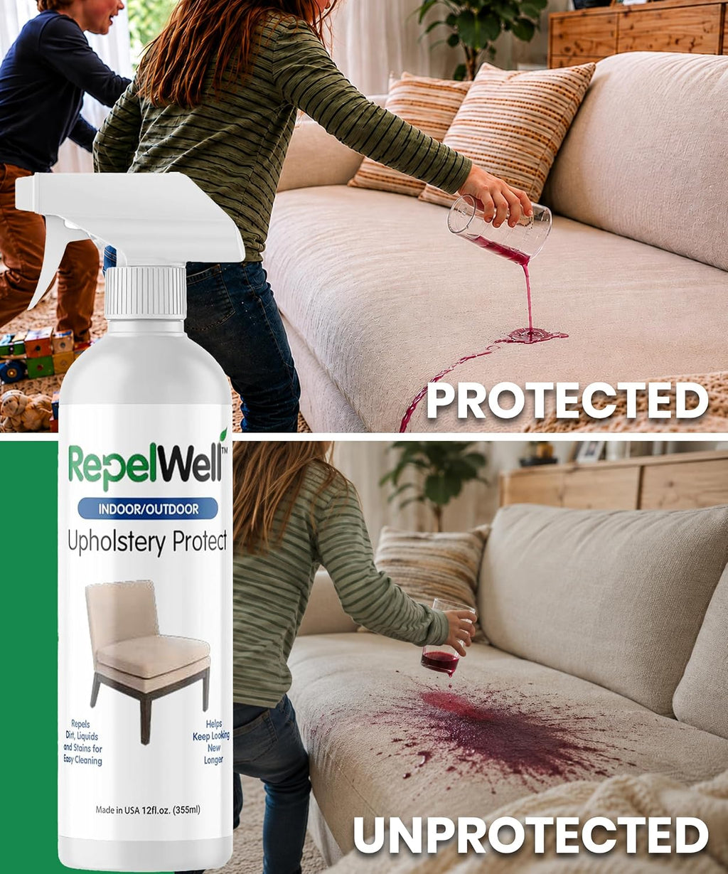 RepelWell Non Toxic Fabric Protector Spray for Upholstery & Furniture,12 oz