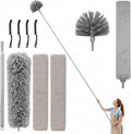 10-Piece Duster with Extension Pole, Cobweb Duster for High Ceiling