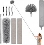 10-Piece Duster with Extension Pole, Cobweb Duster for High Ceiling