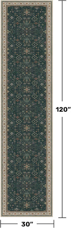 Dark Green Washable 2'6"x10' Long Runner Rugs - Image 2