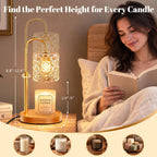 Candle Warmer Lamp with Timer, Home Decor Birthday Gifts for Women,  Gold