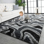 TWINNIS Super Soft Shaggy Rugs Fluffy Carpets, 4x5.9 Feet, Indoor Modern Plush by TWINNIS