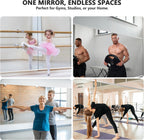 Home Gym Mirror for Wall, 48x24x3PCS Frameless Full Length Mirror, Silver