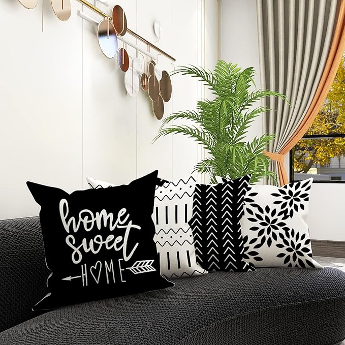 YCOLL Pillow Covers 20x20 Set of 4, Modern Sofa Throw Pillow Cover, Decorative - Image 3