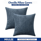 MIULEE Pack of 2 Couch Throw Pillow Covers 16x16 Inch Coastal Navy Blue Modern - Image 7