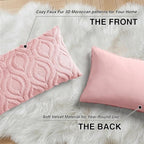 decorUhome Throw Pillow Covers 12x20 Inch Set of 2, Soft Plush Faux Wool Pink - Image 8