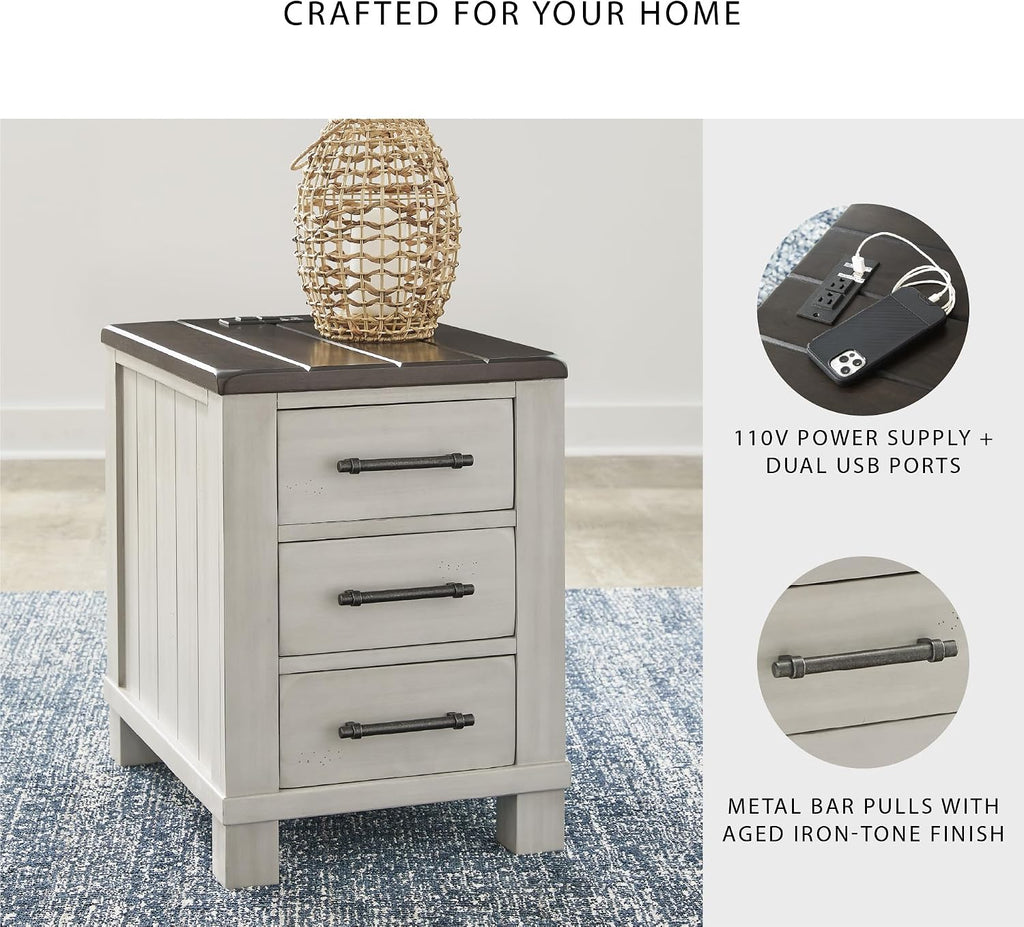 Signature Design by Ashley Chairside End Table with Charging Station