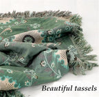 MSGKV Boho Throw Blanket for Couch Bed 60''x80'', 100% Cotton Blankets Woven - Image 2