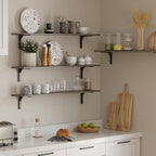 DINZI LVJ Long Wall Shelves, 47.3Inch Wooden Wall Mounted Shelves, Set of 2