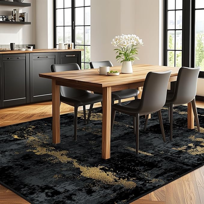 Washable Area Rugs 7'x9' Non-Slip Modern Abstract Soft - Image 3