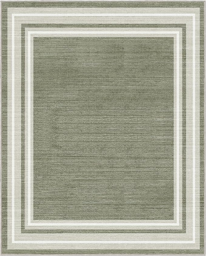 OPPODREAM Border Soft Area Rugs 8x10, Washable Brown Rug - Image 9