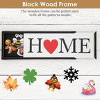 Christmas Tabletop Decor, Interchangeable HOME Sign Farmhouse Holiday Decor
