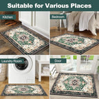 Yamaziot Washable Area Rug, 2x3 Small Entryway Rug Non-Slip Boho Vintage Rug - Image 7