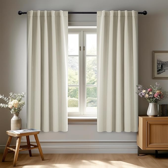 Deconovo Blackout Curtains, Thermal Insulated, W42 x L54 2 Panels, Back Tab by Deconovo