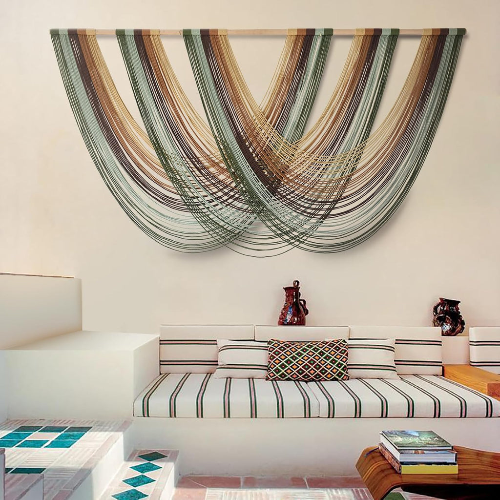 Macrame Wall Hanging Large Boho Wall Decor Yarn Wall Art Tapestry 57"W*31"L