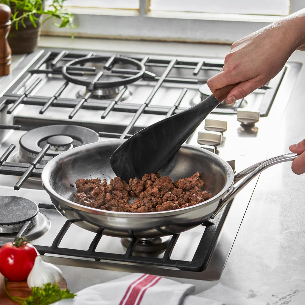 Staub Spatula Spoon with Wood Handle, Multi-Function Kitchen Spoon