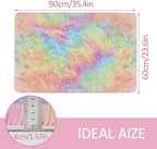 Small Fluffy Rainbow Colorful Area Rug - Image 2