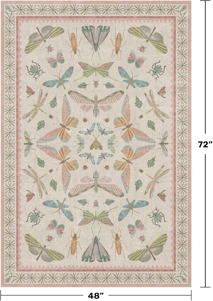 Hazo Haus Neutral Girl Nursery Rug 4x6 - Image 2
