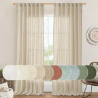 LAMIT Light Filtering Linen Curtains 84 inches Long by LAMIT