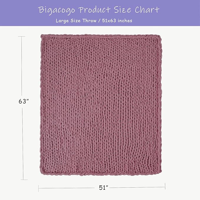 Bigacogo Chunky Knit Throw Blanket - Image 2