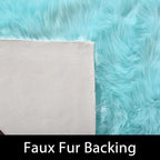 Latepis Light Blue Fluffy 2x6 Rug Runner Teal Shag Washable Area Rugs Faux Fur - Image 3