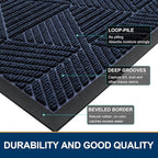 Smiry Front Door Mat Outside Entrance, Heavy Duty Sturdy Natural Rubber Doormat - Image 4