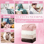 Newwiee 4 Pcs Flanne Fleece Throw Blanket - Image 6