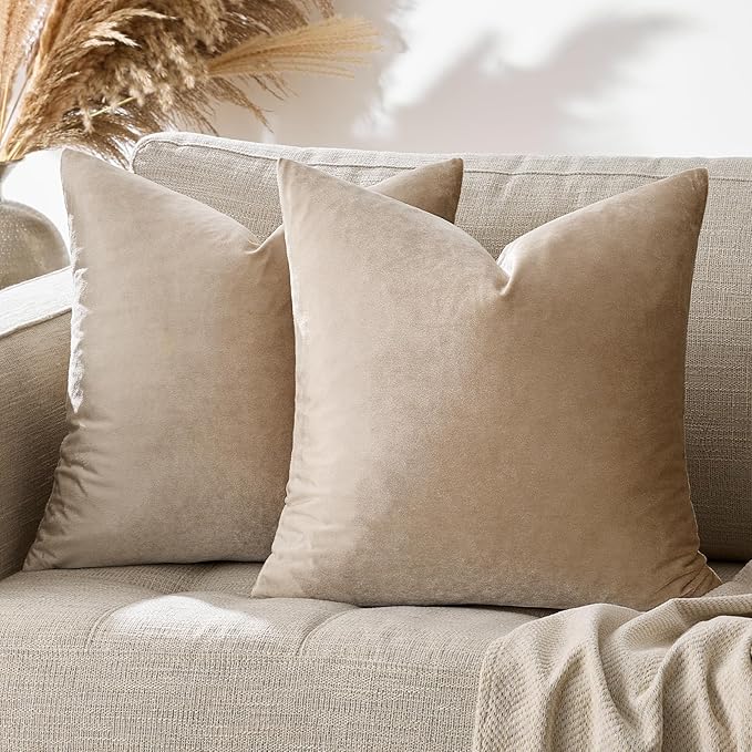 GIGIZAZA Decorative Throw Pillow Covers 20x20, Velvet Sofa Boho Cushion Pillows - Image 8