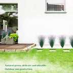 12Pcs Artificial Grass Plants, Faux Shrubs Wheat Grass, Artificial Tall Grass Fake Plants for Outdoor Decor,Artificial Greenery Stems Weed for Room Indoor Home Decor（Green Purple Tail）