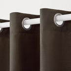 TOWN & COUNTRY BASICS Cabana Solid Heavyweight Indoor Outdoor Curtains, Light Filtering Opacity with Grommet Top, Water Repellent, 2-Pack Set, 54"x96", Chocolate