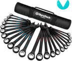 DURATECH 22-Piece Ratcheting Wrench Set,  Metric&SAE, Black Electrocoat