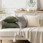 MIULEE Pack of 2 Couch Throw Pillow Covers 20x20 Inch Olive Green Modern Boho - Image 3