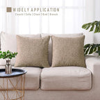 HPUK Pack of 2 Tan Throw Pillow Covers, 18x18 inch Accent Throw Pillows - Image 5