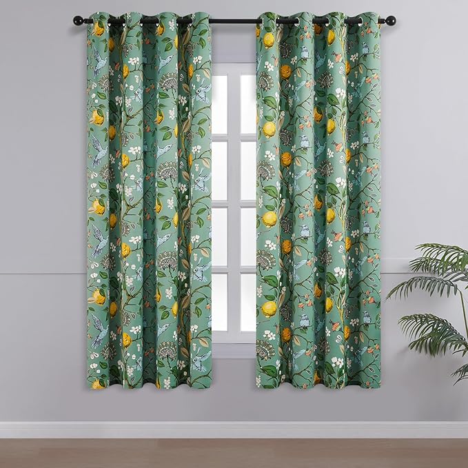 Topfinel 54 Inches Long Short Floral Spring Curtains - Image 2