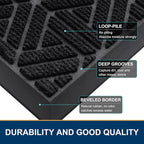 Smiry Front Door Mat Outside Entrance, Heavy Duty Sturdy Natural Rubber Doormat - Image 4
