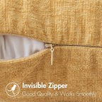 MIULEE Pack of 2 Couch Throw Pillow Covers 12x20 Inch Soft Gold Chenille Lumbar - Image 3