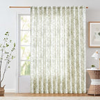 jinchan Linen Floral Curtains 100 Inch Extra Wide by JINCHAN